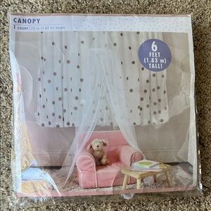 Kids’ White Tulle Bed Canopy, 6 Foot Tall